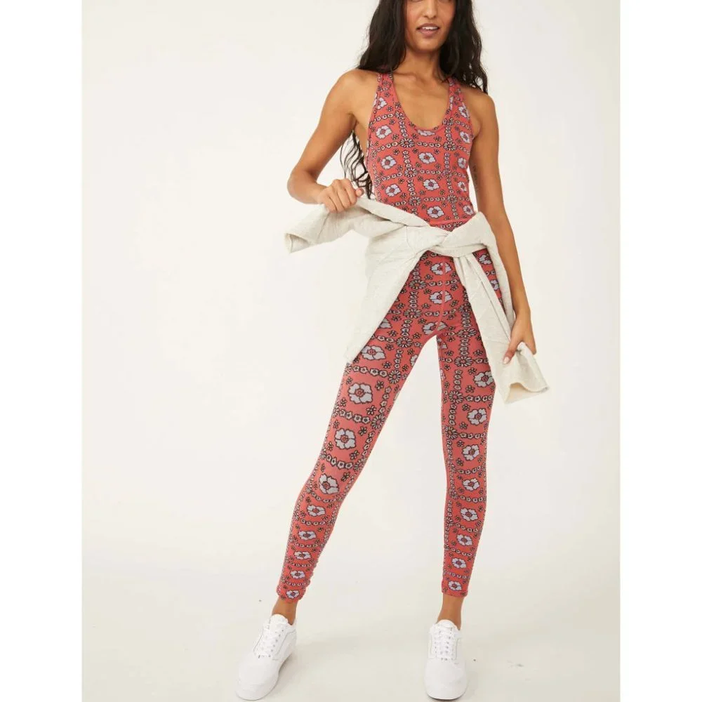 NWT FP Movement Free Throw Jacquard Onesie / Floral - Picture 5 of 9